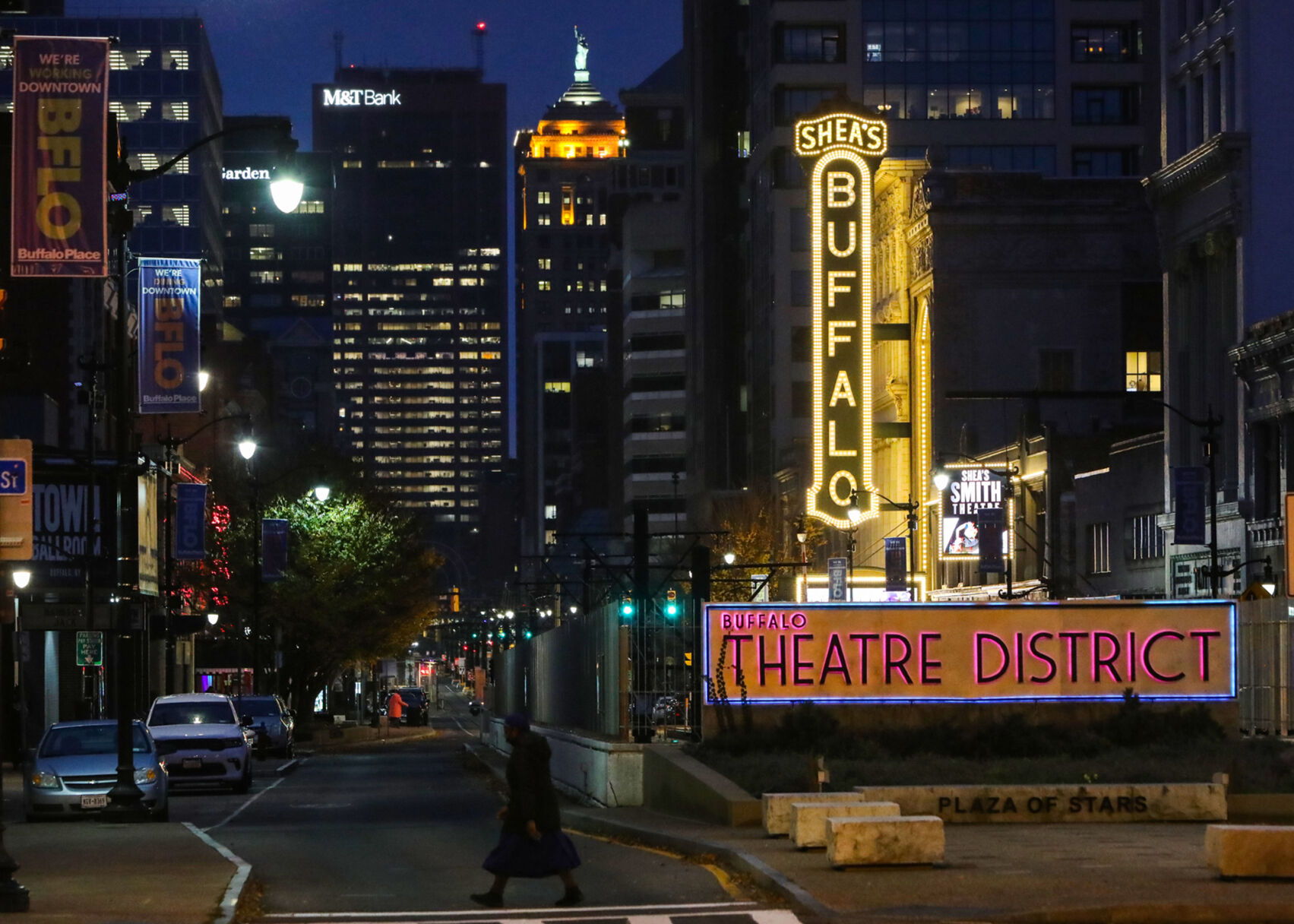 Theater District Night Skyline